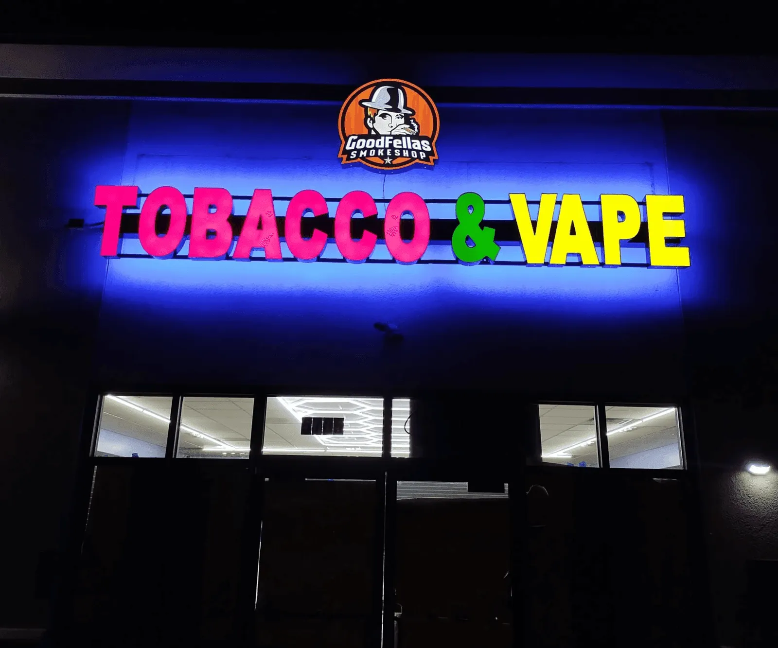 Channel Letters Lit at Night